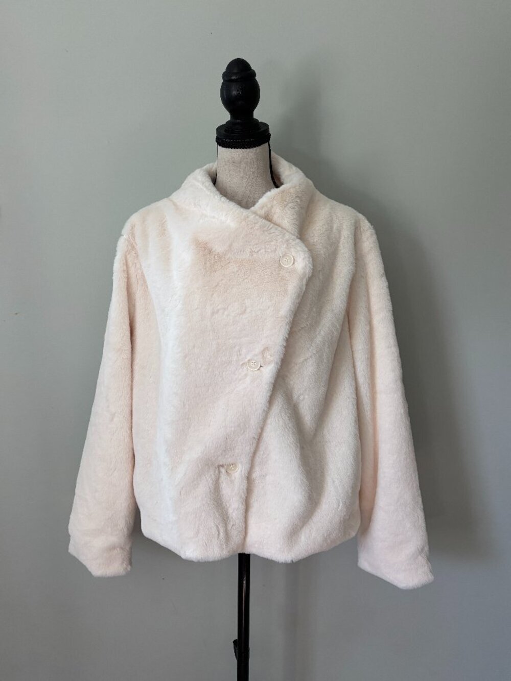 Banana Republic Faux Fur Double-Breasted Jacket Medium NWT